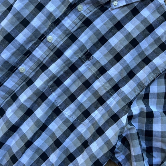 Men’s chaps extra large black/white checkered button down shirt - Picture 4 of 9